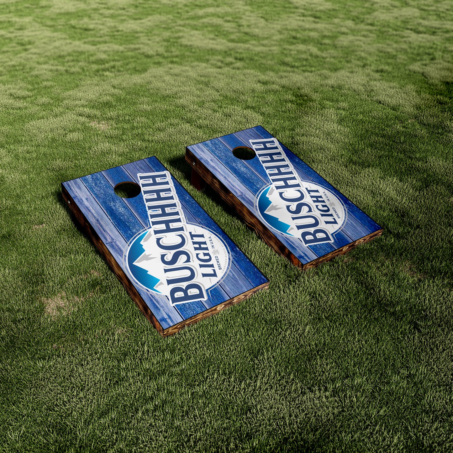 Buschhhh Beer Label Blue Wood Vinyl Wraps/Skins