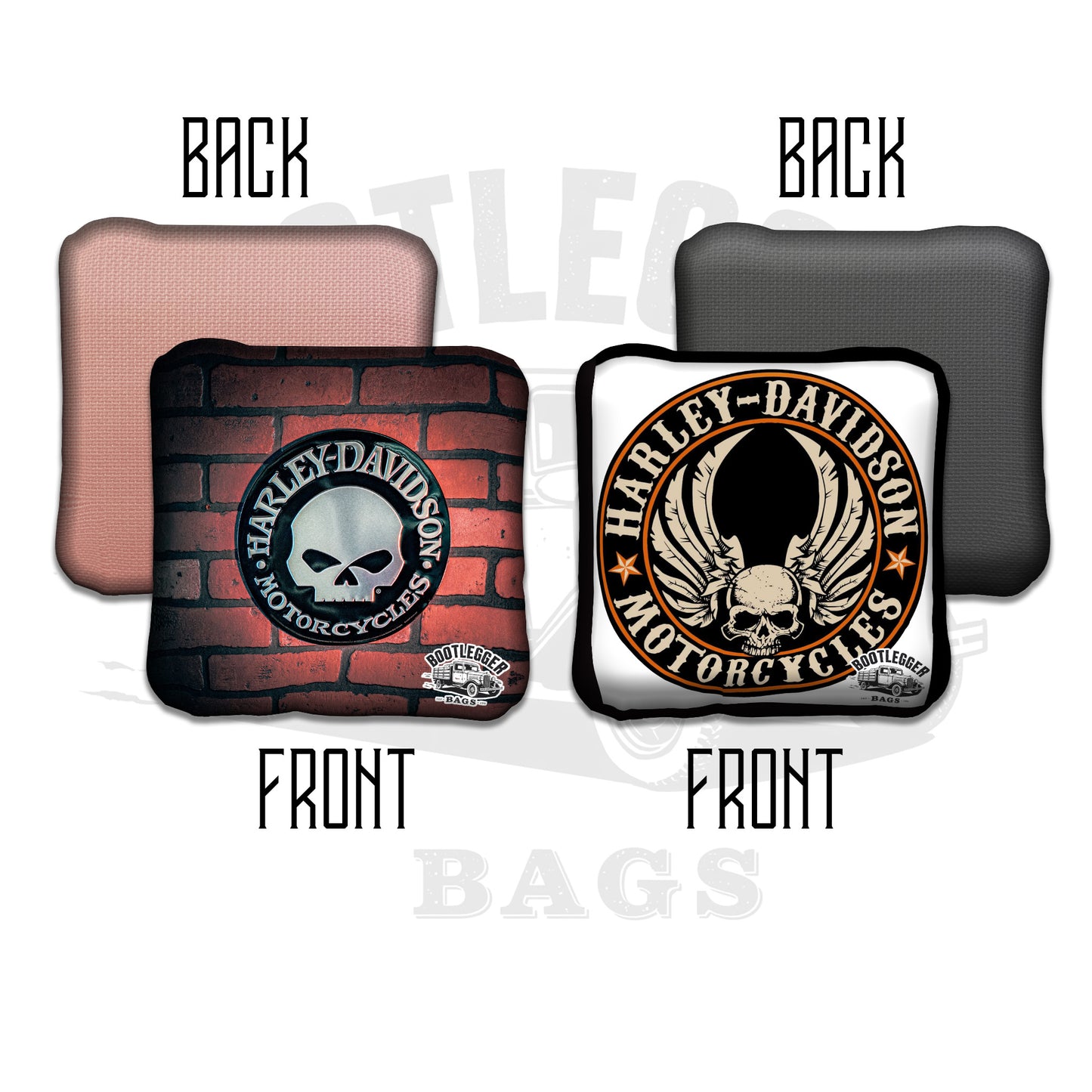 Harley Davidson Straw Castle Cornhole Bags