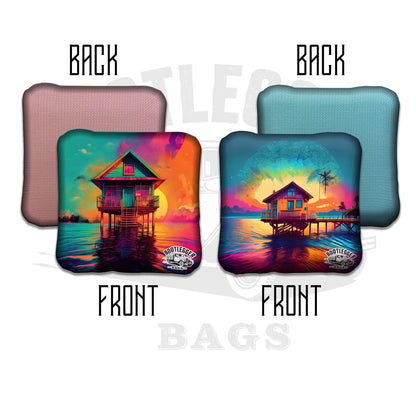 Tropical Beach Oasis Cornhole Bags