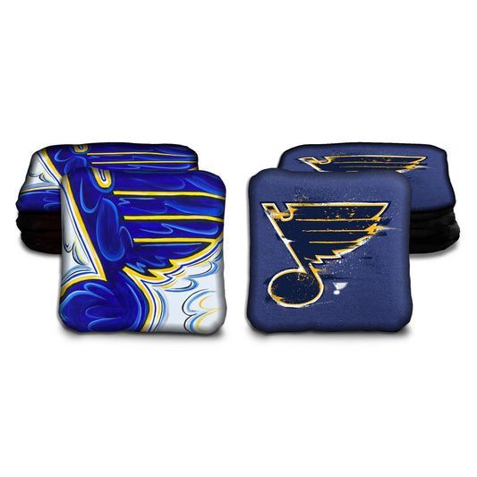 St Louis Blues Fan Art Cornhole Bags
