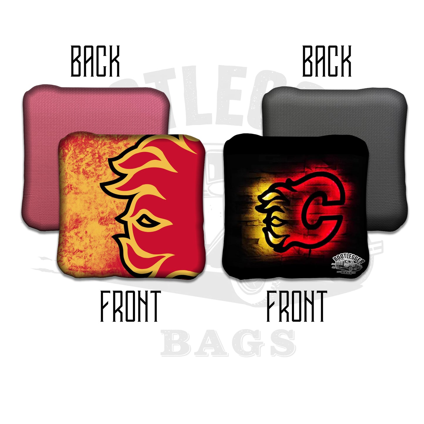 Calgary Flames Fan Art Cornhole Bags