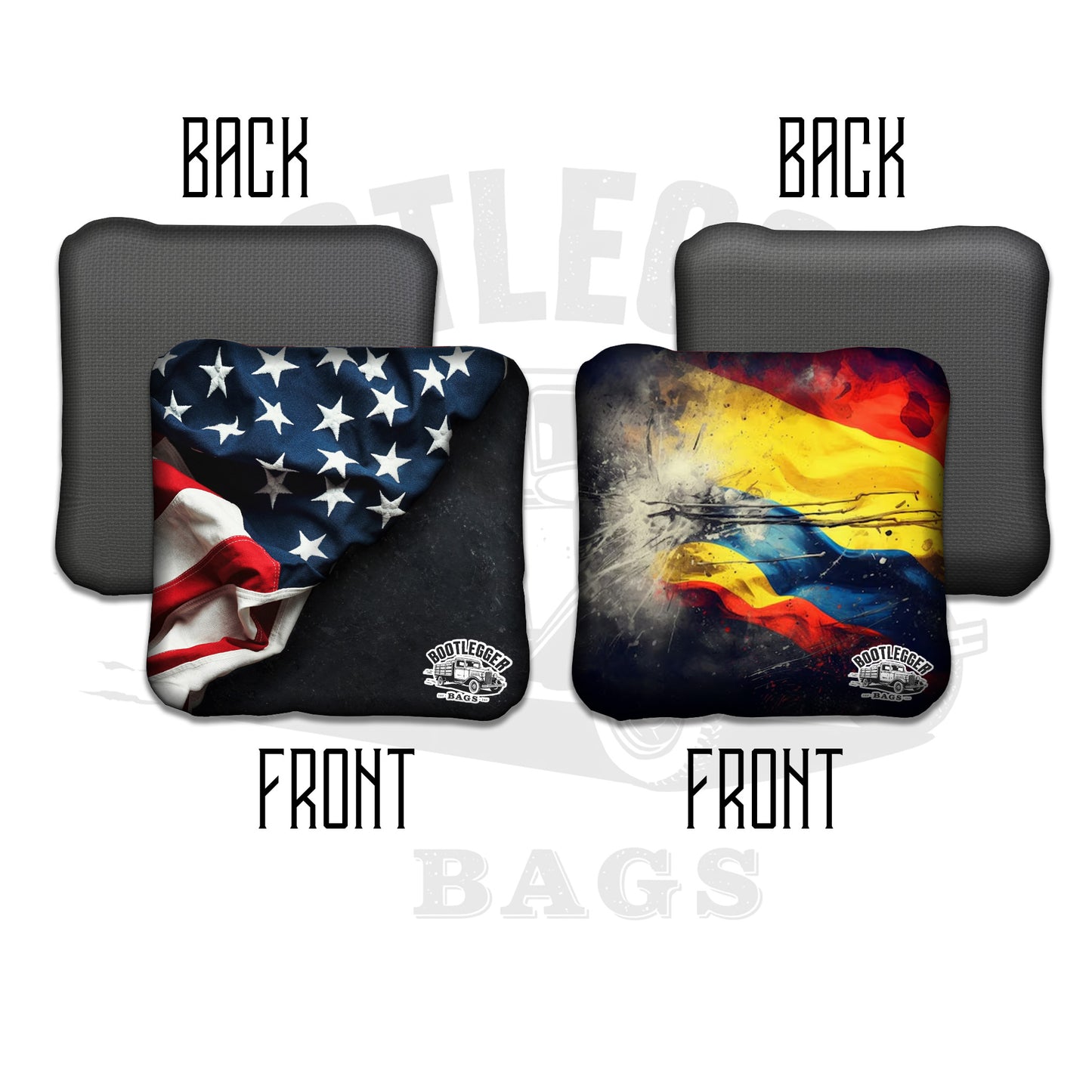 Columbian and American Flag Cornhole Bags