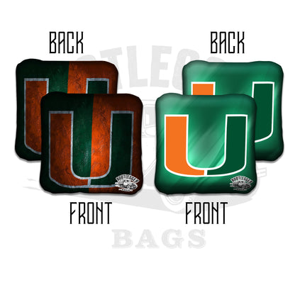 Miami Hurricanes Cornhole Bags