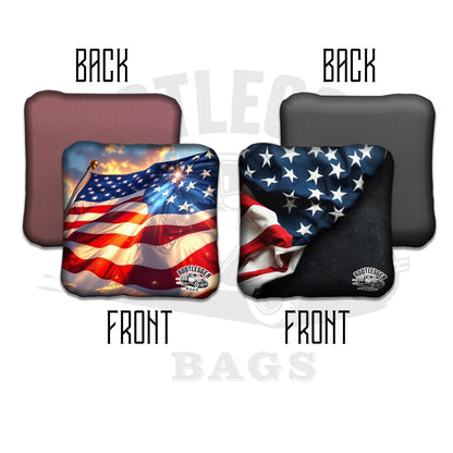 RWB American Flag Cornhole Bags