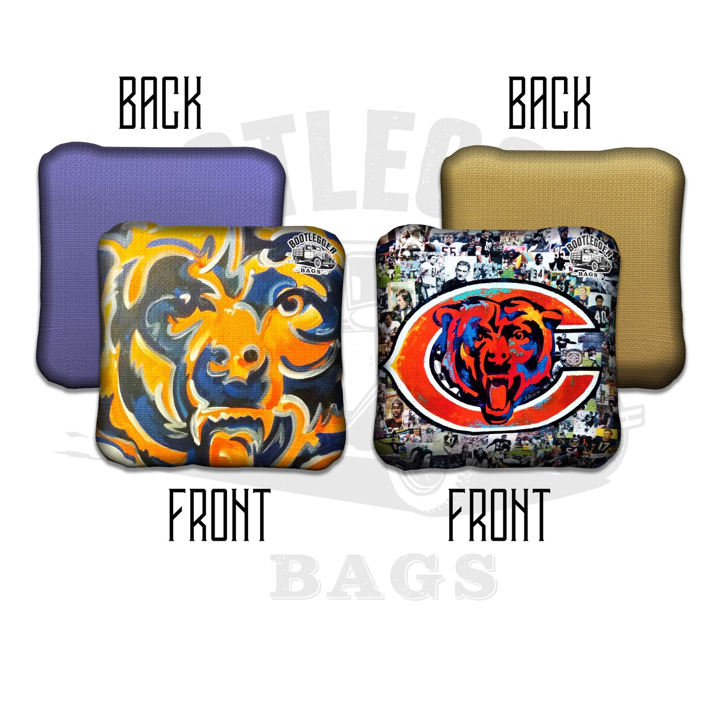 Chicago Bears Fan Art Cornhole Bags