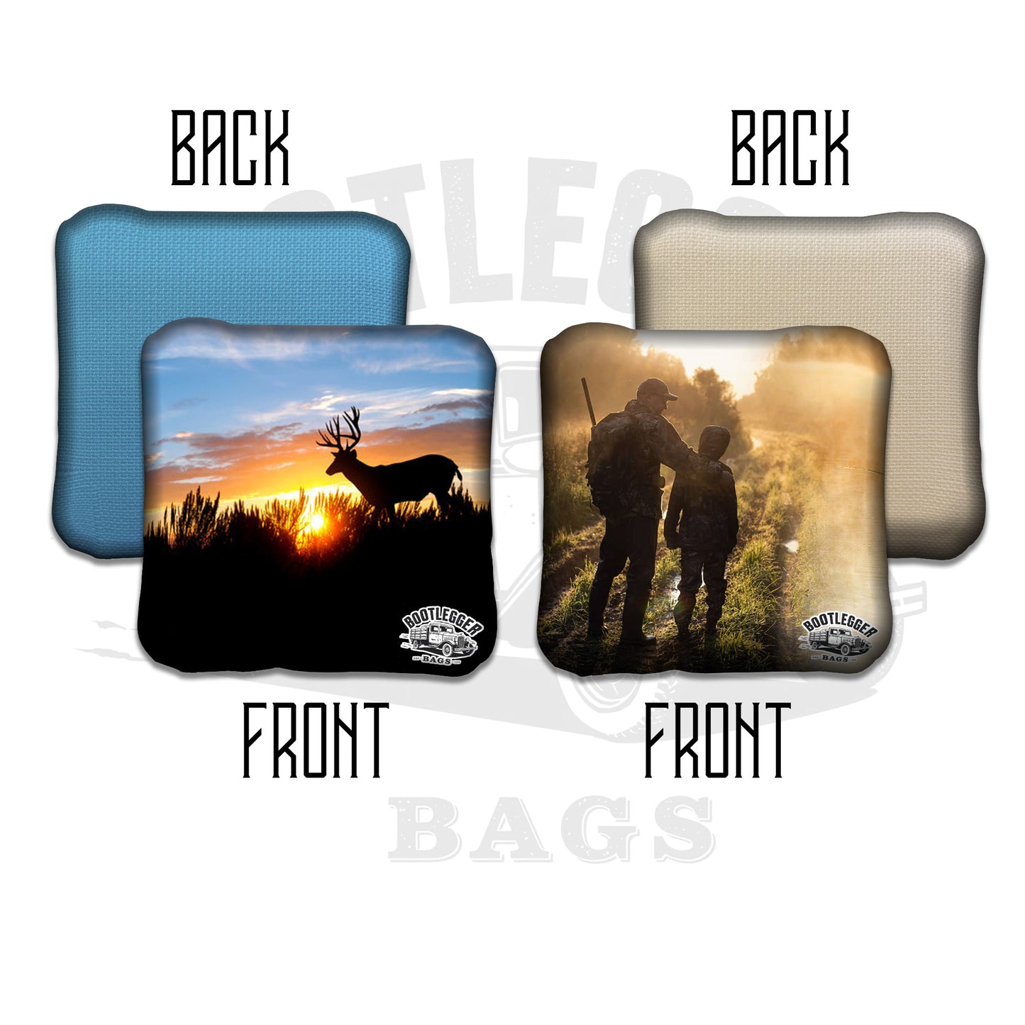 Hunting and Buck Sillouette Cornhole Bags