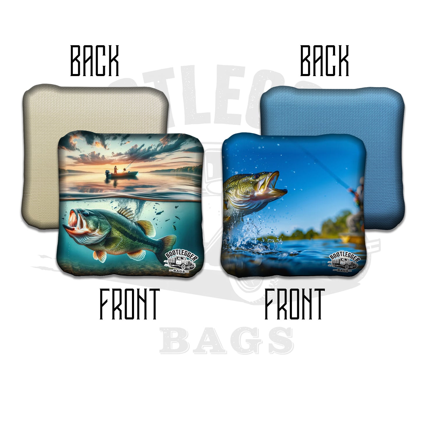 Large Mouth Bass Fishing Cornhole Bags