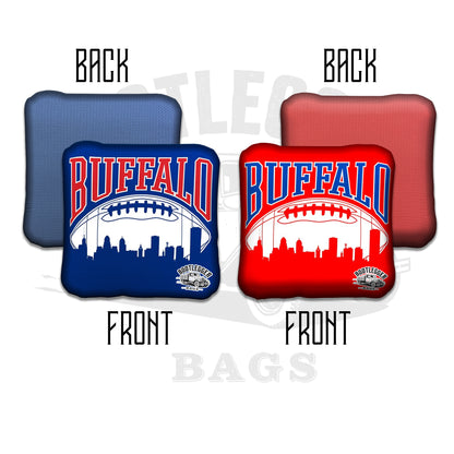 Buffalo Football Skyline Fan Art Cornhole Bags