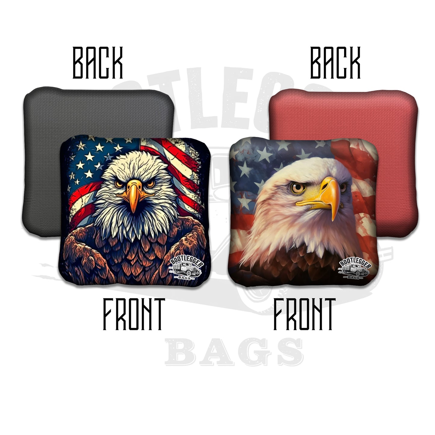 RWB American Flag with Eagle Cornhole Bags