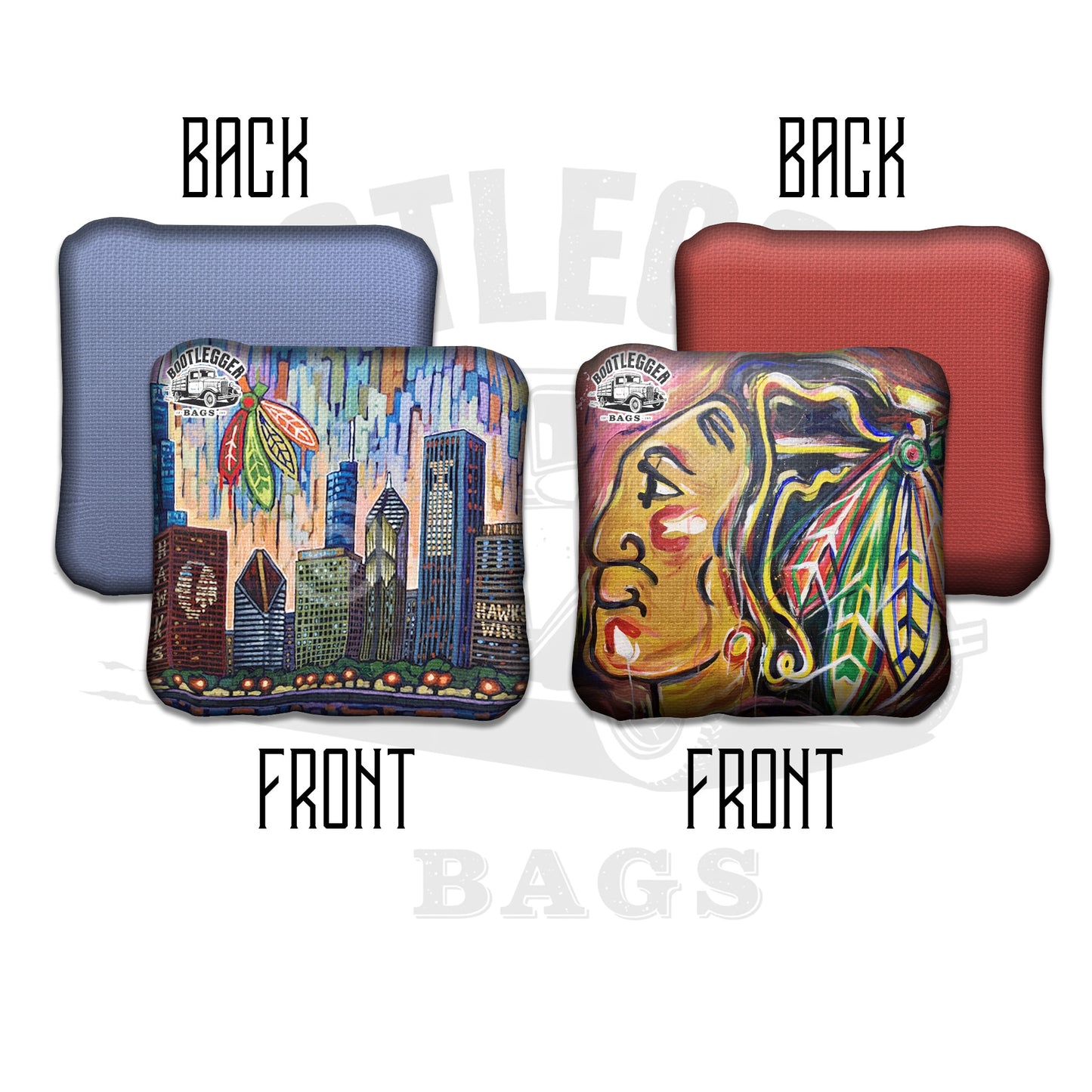 Chicago Blackhawks Fan Art Cornhole Bags
