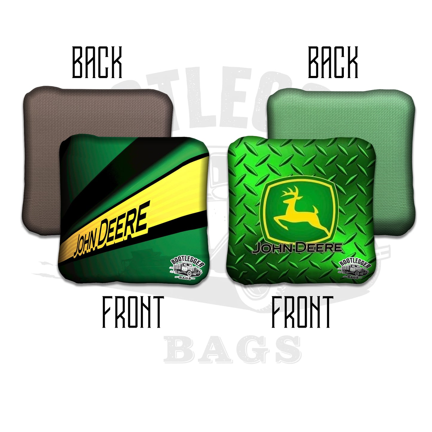 John Deere Green Gun Metal Cornhole Bags