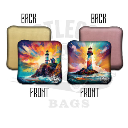 Watercolor Lighthouse Cornhole Bags