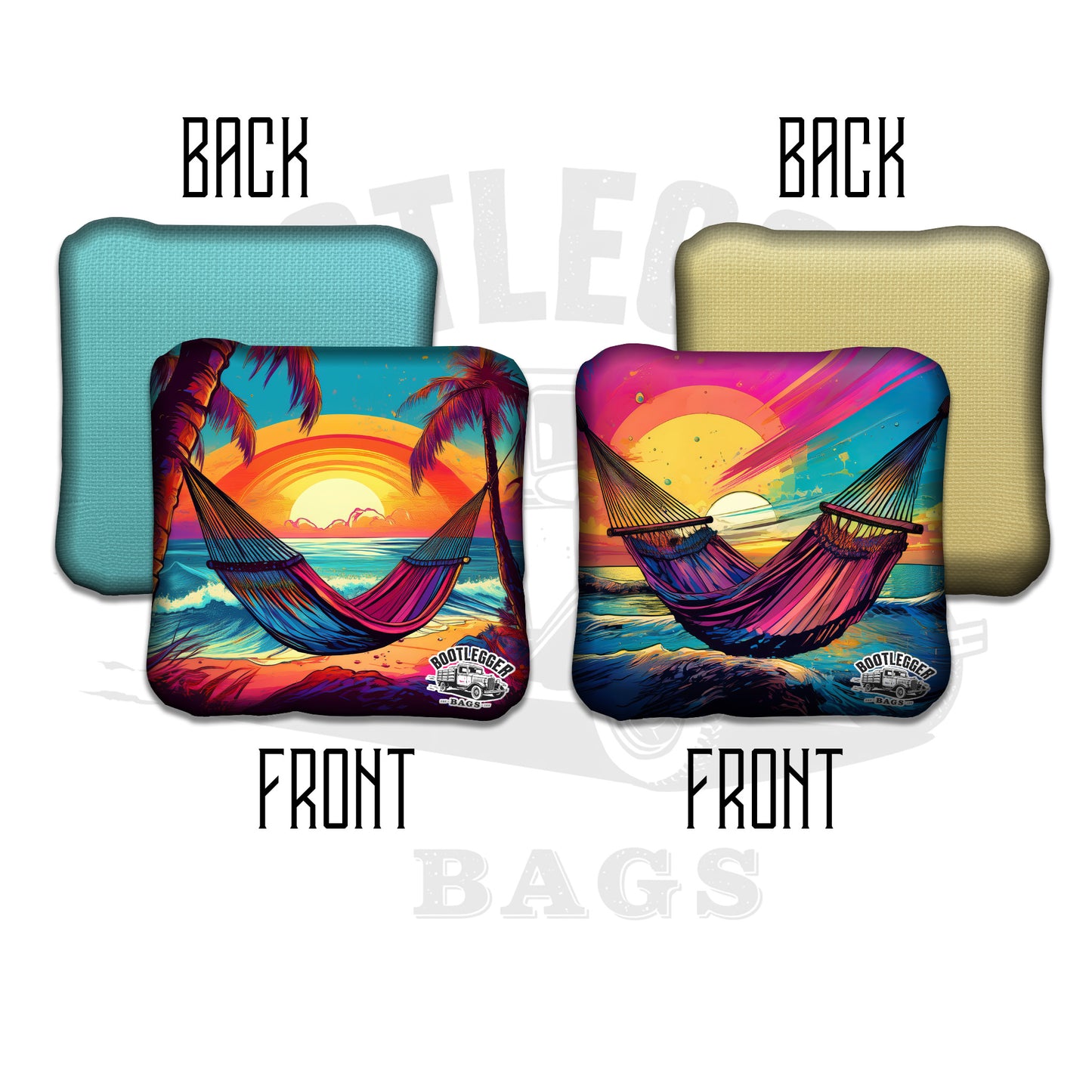 Tropical Paradise Hammocks Cornhole Bags