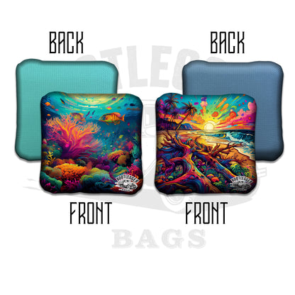 Tropical Under Water and Beach Cornhole Bags