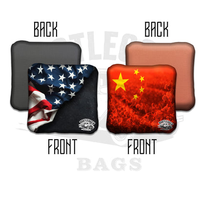 Chinese and American Flag Cornhole Bags