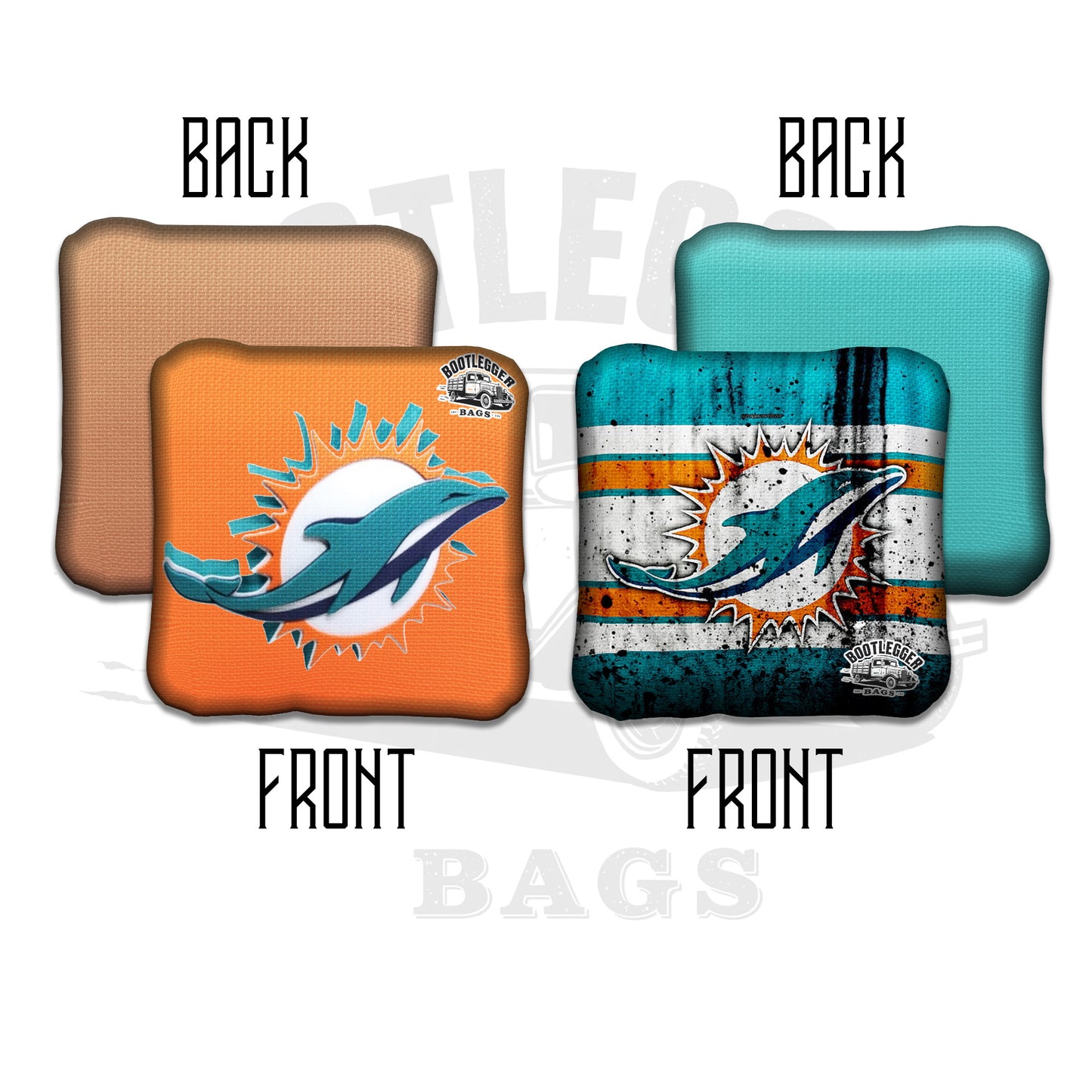 Miami Dolphins Fan Art Cornhole Bags