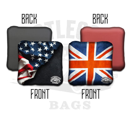 British and American Flag Cornhole Bags