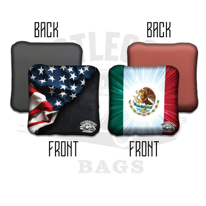 Mexican and American Flag Cornhole Bags