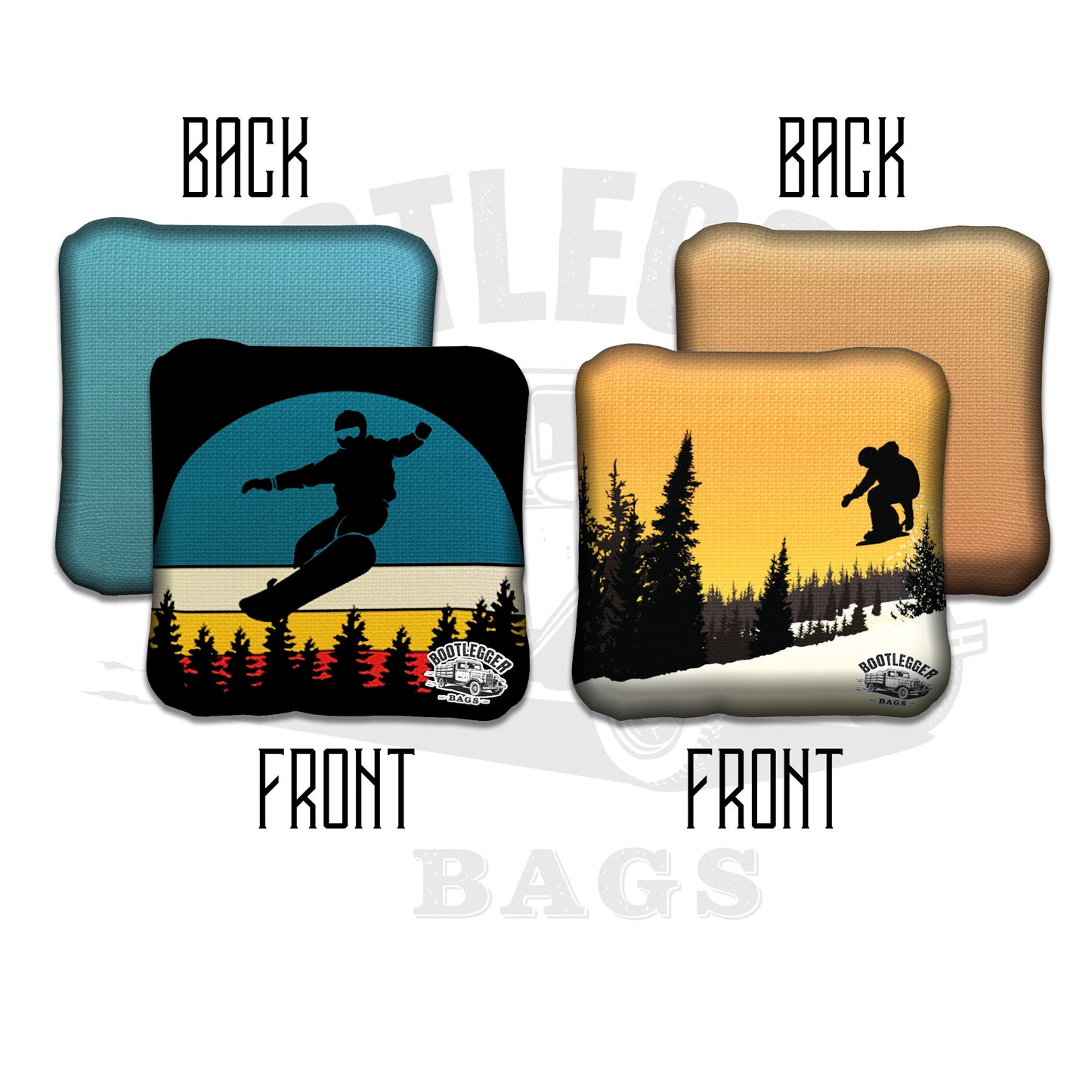 Snow Boarding Cornhole Bags