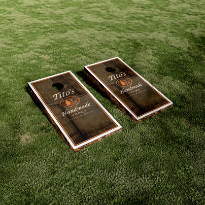 Titos Vodka Brown Barrel Cornhole Wraps/Skins