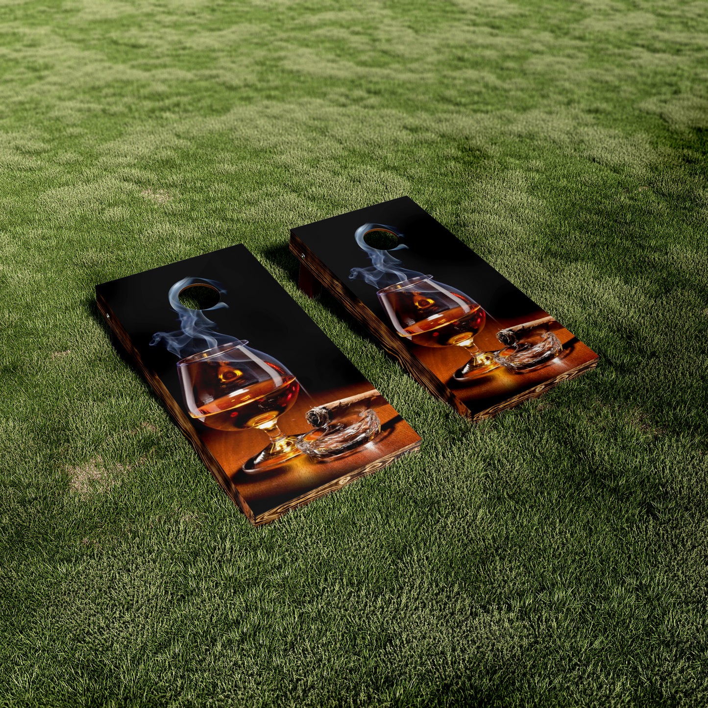 Cigar and Whiksey Glass Cornhole Wraps/Skins