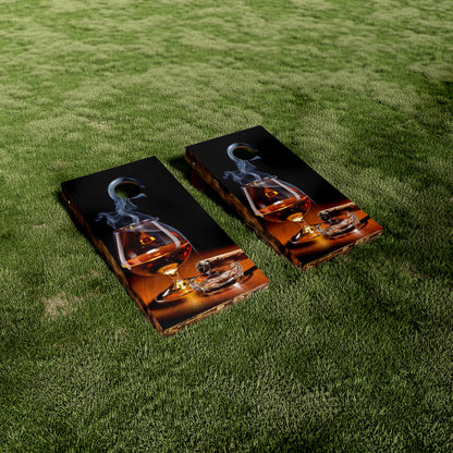 Cigar and Whiksey Glass Cornhole Wraps/Skins