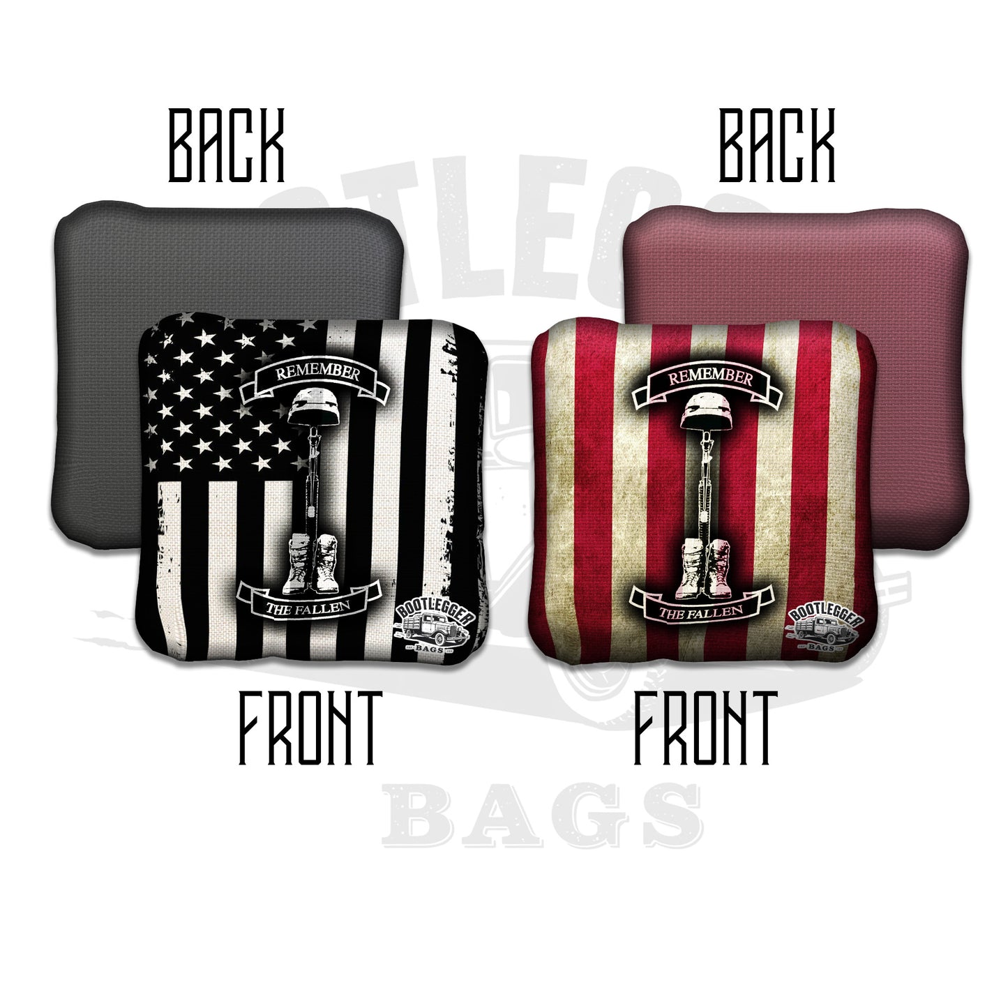 Remember the Fallen American Flag Cornhole Bags