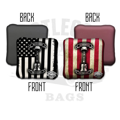 Remember the Fallen American Flag Cornhole Bags