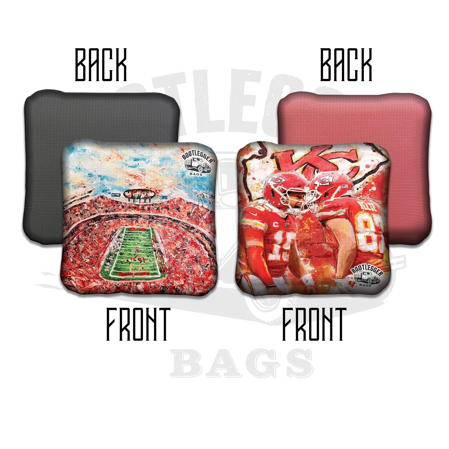 Kansas City Chiefs Fan Art Cornhole Bags