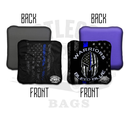 Thin Blue Line Warriors Bleed Blue Cornhole Bags