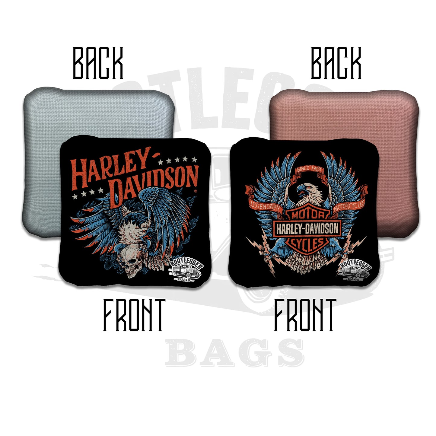 Harley Davidson Straw Castle 2 Cornhole Bags