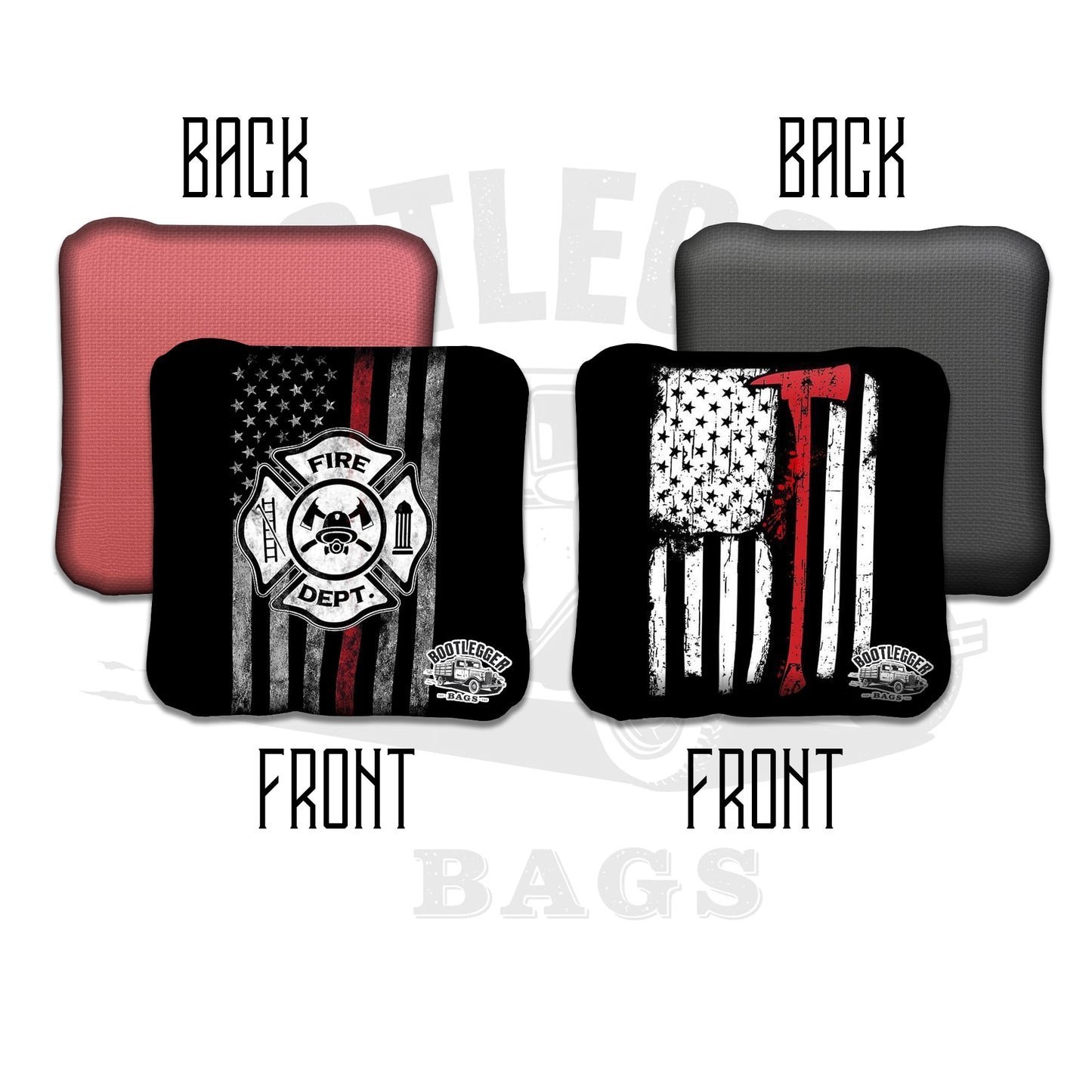 Thin Red Line Flag and Badge Cornhole Bags