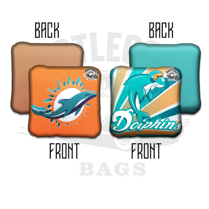 Miami Dolphins Fan Art Cornhole Bags