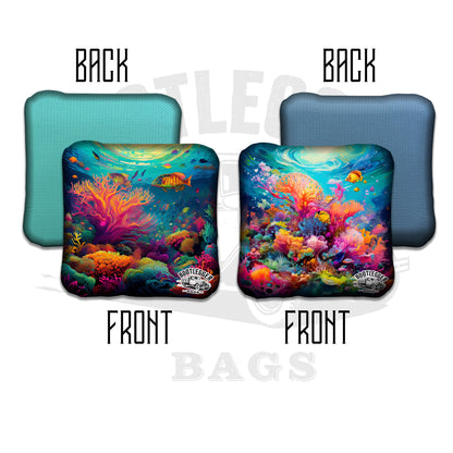 Bright Coral Reef Cornhole bags