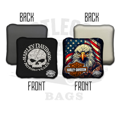 Harley Davidson Eagle and Skull Cornhole Bags