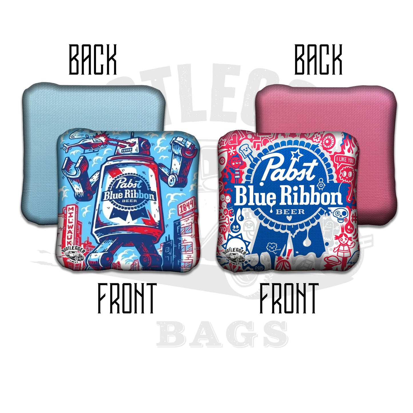 Pabst Blue Ribbon Fan Art Cornhole Bags