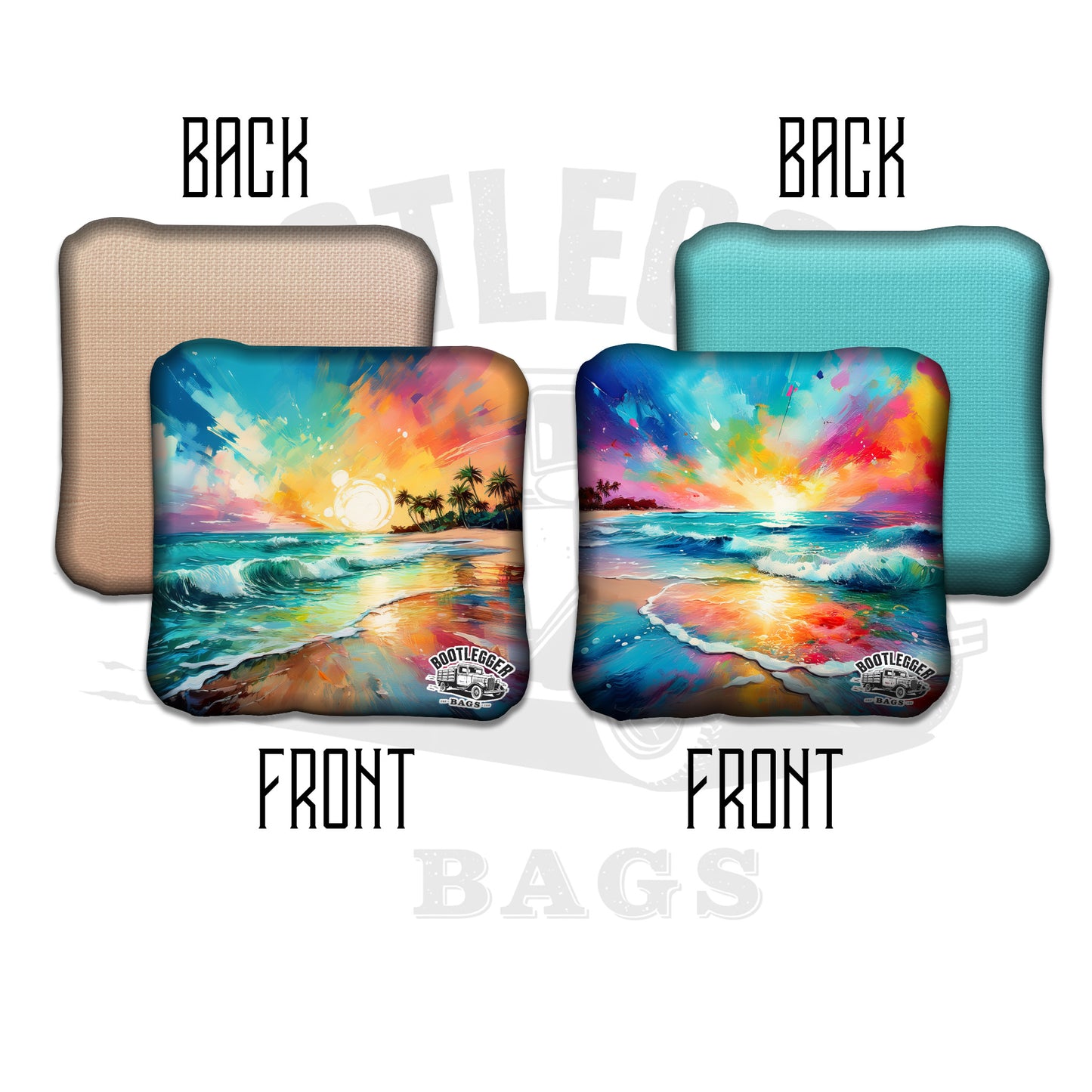 Beach Paradise Watercolor Cornhole Bags