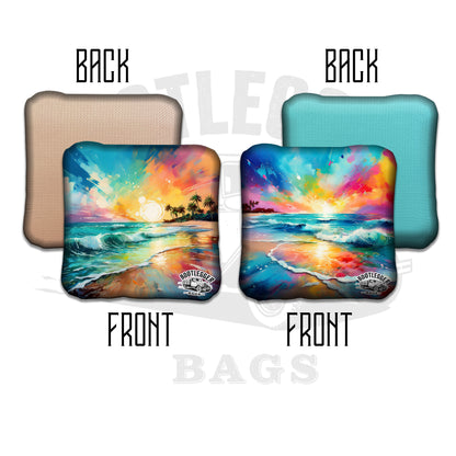 Beach Paradise Watercolor Cornhole Bags