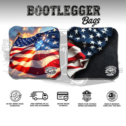 RWB American Flag Cornhole Bags