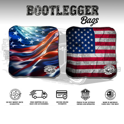 RWB American Flag Cornhole Bags