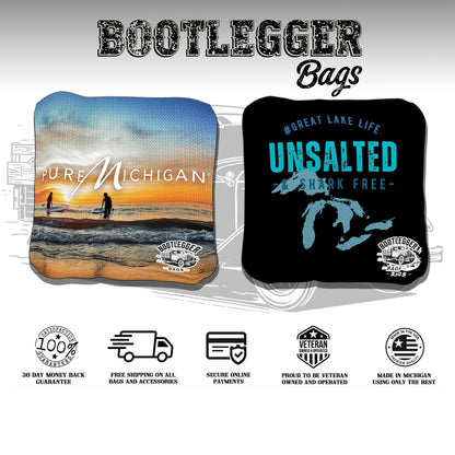 Pure Michigan and Unsalted and Shark Free Cornhole Bags
