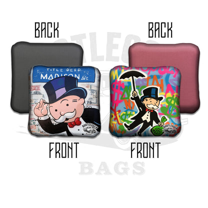 Mr. Monopoly Money Cornhole Bags