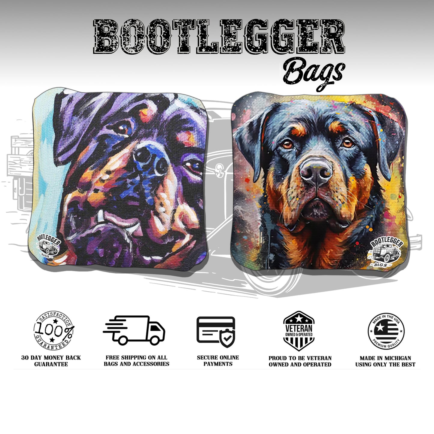 Rottweiler Cornhole Bags