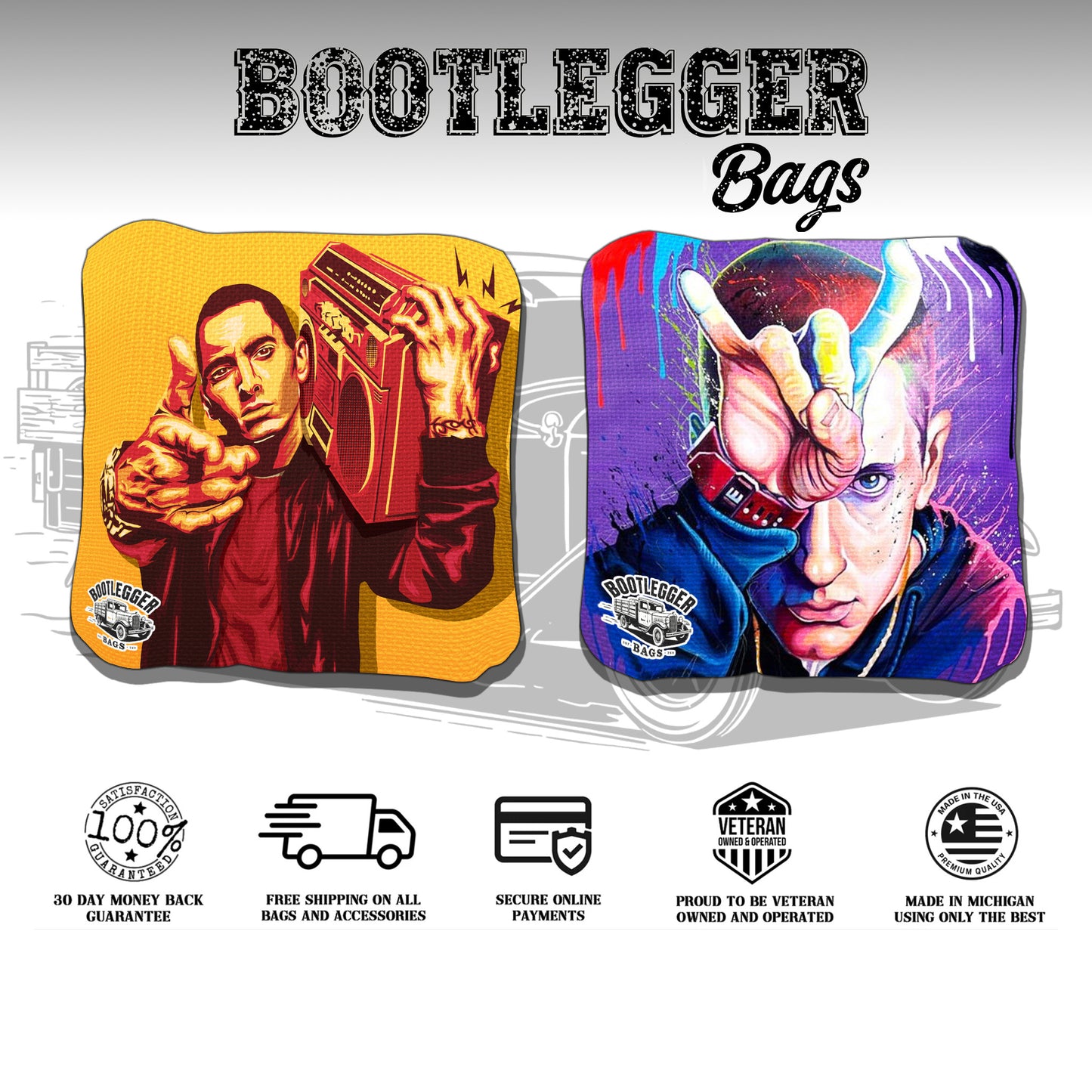 Eminem Fan Art Cornhole Bags