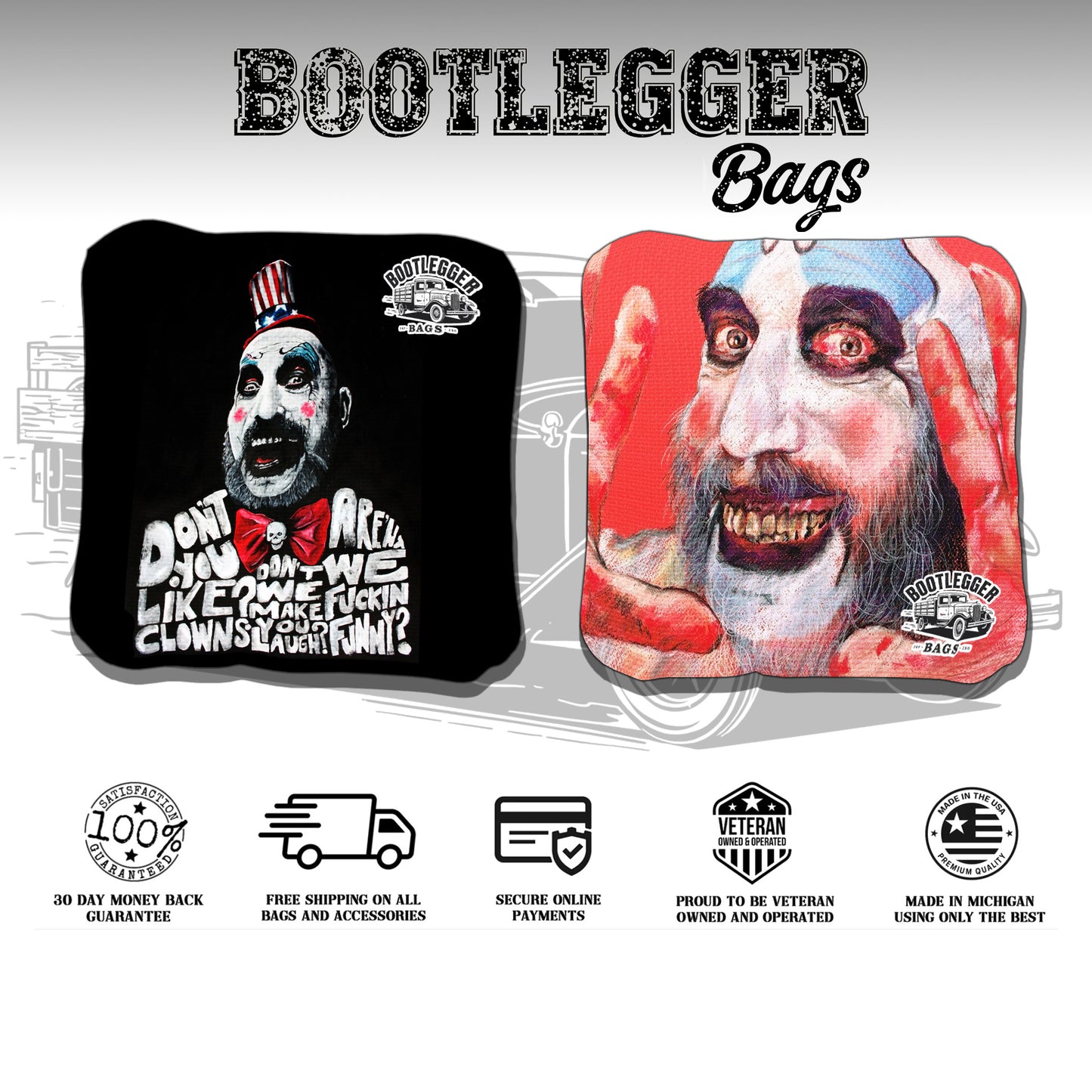Captain Spaulding Fan Art Cornhole Bags