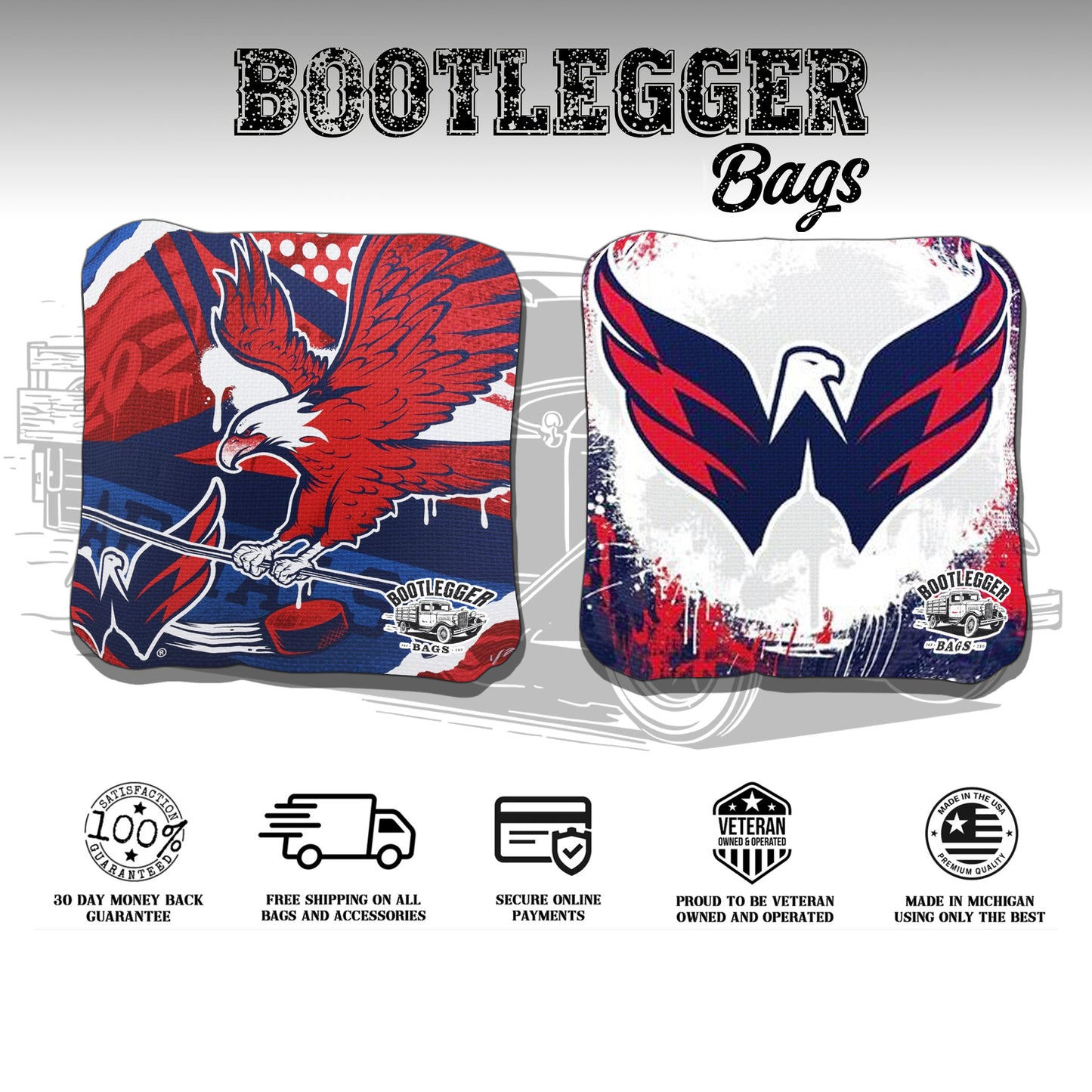Washington Capitals Fan Art Cornhole Bags