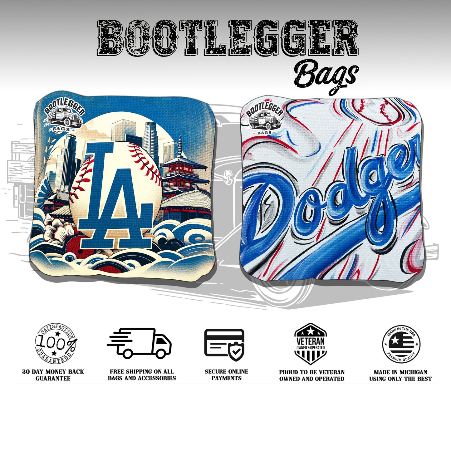 LA Dodgers Fan Art Cornhole Bags