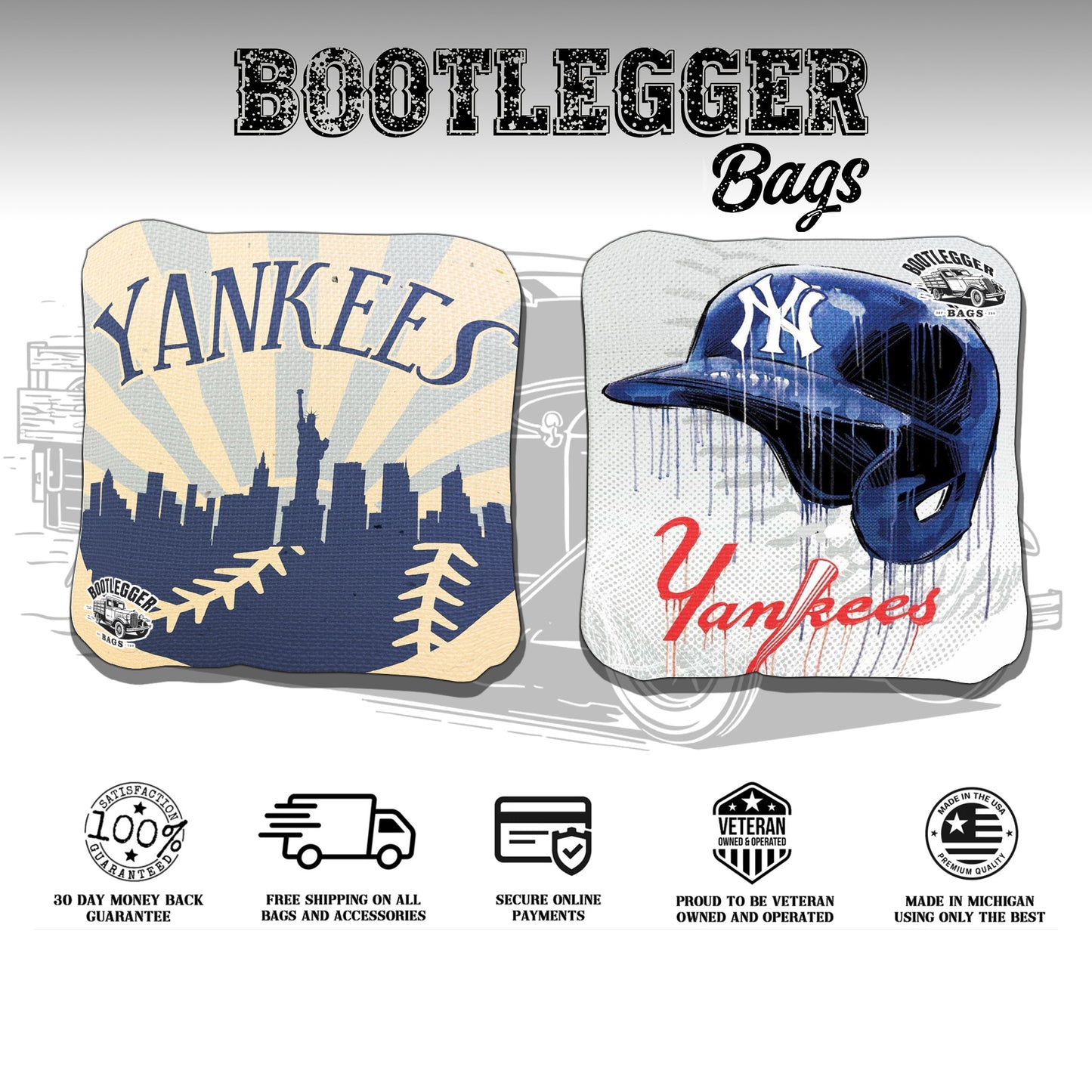 New York Yankees Fan Art Cornhole Bags