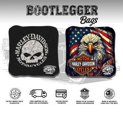 Harley Davidson Eagle and Skull Cornhole Bags