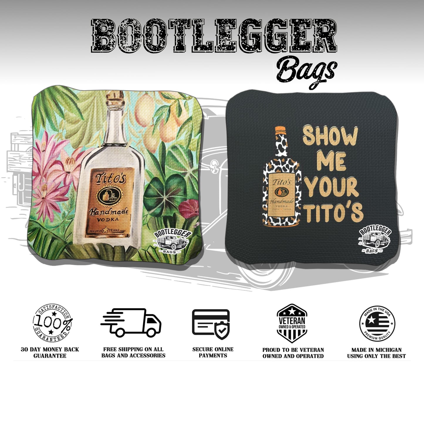 Titos Vodka Fan Art Cornhole Bags